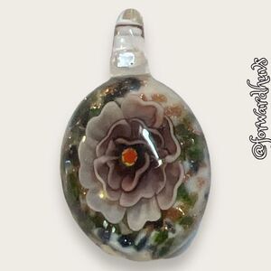 Hand Crafted Murino Style Glass Pendant